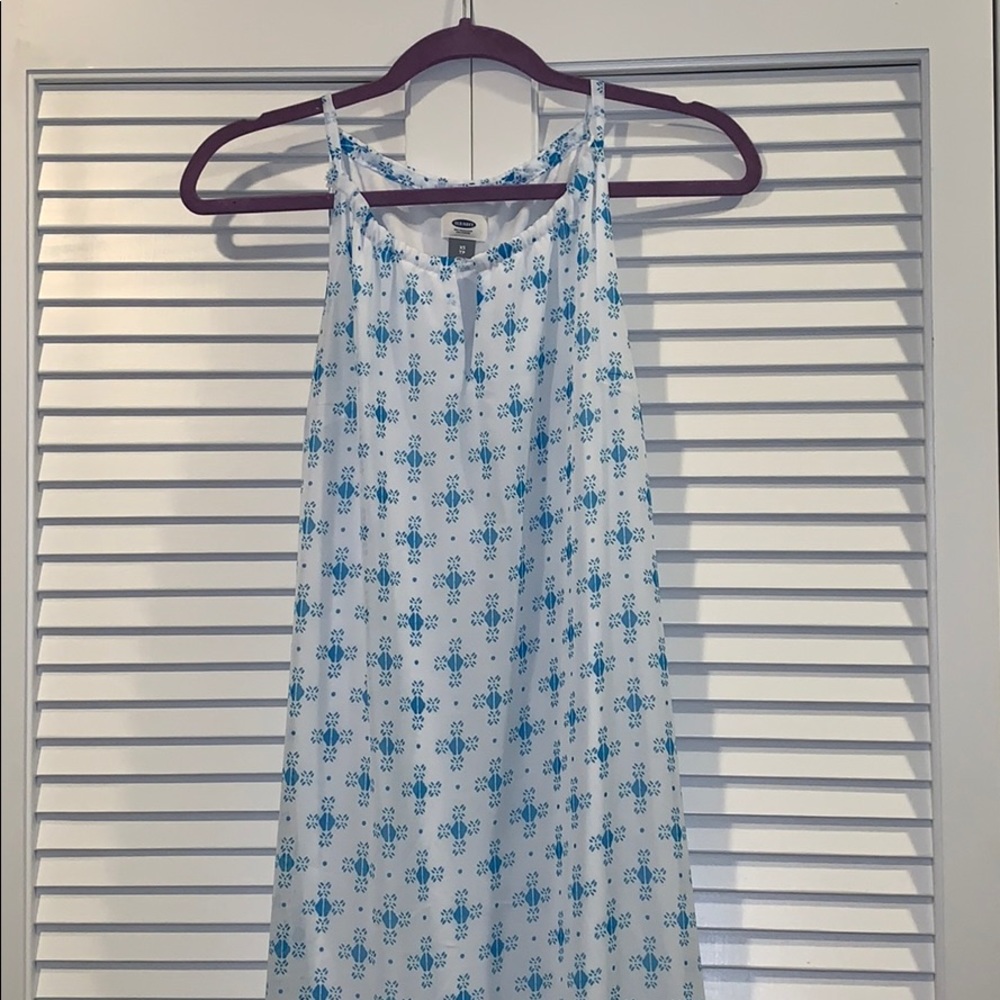 Long White and Blue Dress